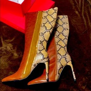 Faux Snake Skin boots Size 11